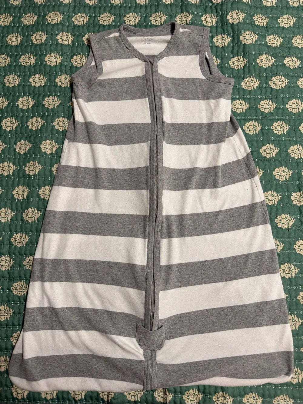 Burt’s Bees Gray & White Stripe Kids Pajama Sleep Sack .5tog